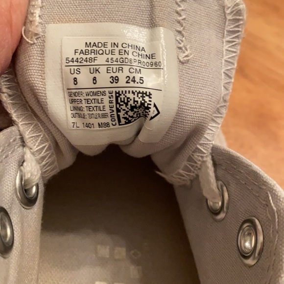 Converse All Star off white/ white lace like design sneakers nice, size 8, - Picture 13 of 16